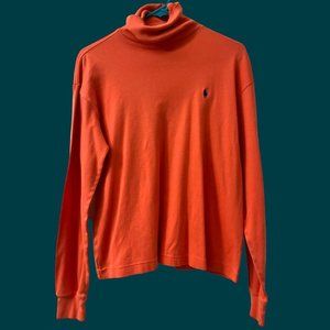 VTG 90s Y2K Ralph Lauren Classic Orange Long Sleeve Turtleneck Top / Sz M / FC+
